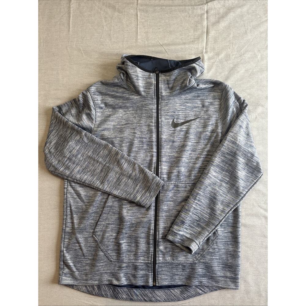 Nike Hoodie Mens XL Blue‎ Full Zip Swoosh Dri-Fit Gym Performance
